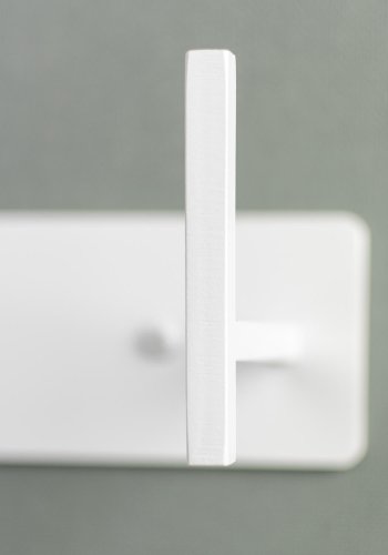 SPINDER DESIGN rektangulr Chapman knaggrekke, m. 3 kroker - hvitt stl 