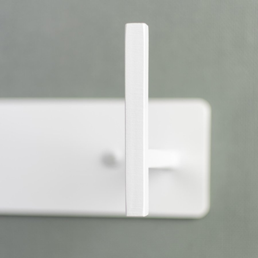 SPINDER DESIGN rektangulr Chapman knaggrekke, m. 3 kroker - hvitt stl 