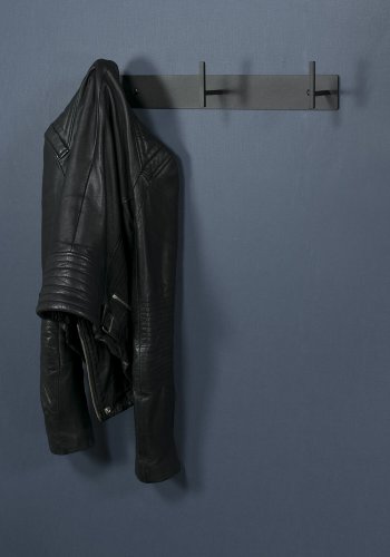 SPINDER DESIGN rektangulr Chapman knaggrekke, m. 3 kroker - sort stl 