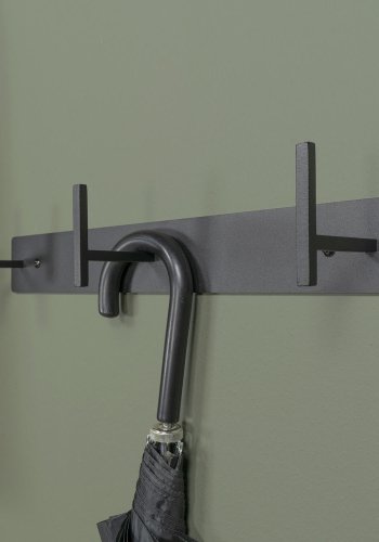 SPINDER DESIGN rektangulr Chapman knaggrekke, m. 3 kroker - sort stl 