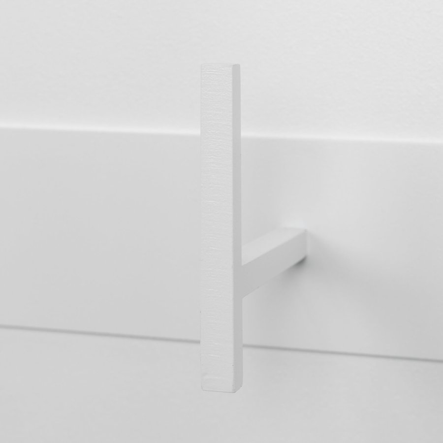 SPINDER DESIGN rektangulr Chapman knaggrekke, m. 5 kroker - hvitt stl