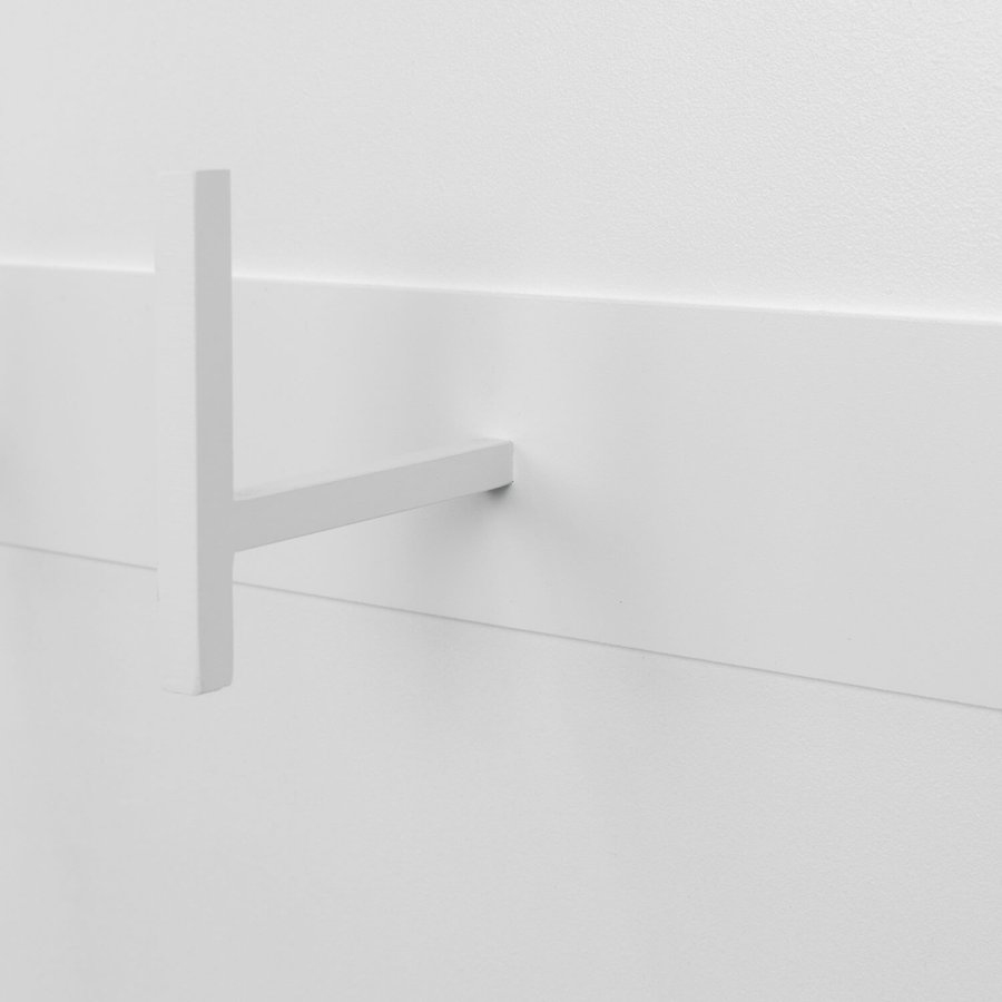 SPINDER DESIGN rektangulr Chapman knaggrekke, m. 5 kroker - hvitt stl