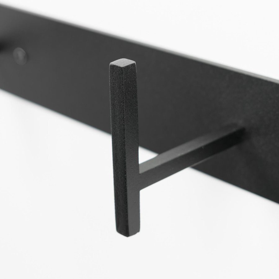 SPINDER DESIGN rektangulr Chapman knaggrekke, m. 5 kroker - sort stl 