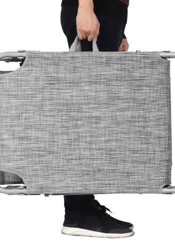 SONGMICS liggestol, solseng, hvilestol, med nakkest�tte, justerbar rygl�n, solsk�rm, let, foldbar, 53 x 193 x 29,5 cm, lasteevne 150 kg, til haven, gr� GCB19T