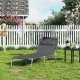 SONGMICS GCB22GYV2 solseng, Stor, m. nakkest�tte, justerbar rygl�n, solsk�rm, foldbar - r�ggr� stof og st�l (71x200)