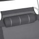 SONGMICS GCB22GYV2 solseng, Stor, m. nakkest�tte, justerbar rygl�n, solsk�rm, foldbar - r�ggr� stof og st�l (71x200)