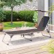 SONGMICS liggestol, solseng, hvilestol med solsk�rm, justerbar rygl�n, foldbar, let, 55 x 193 x 31 cm, lasteevne 150 kg, til have, terrasse, r�get gr� GCB19GYV1