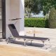 SONGMICS liggestol, solseng, hvilestol med solsk�rm, justerbar rygl�n, foldbar, let, 55 x 193 x 31 cm, lasteevne 150 kg, til have, terrasse, r�get gr� GCB19GYV1