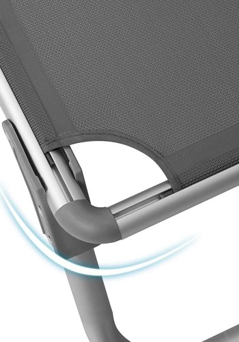 SONGMICS liggestol, solseng, hvilestol med solsk�rm, justerbar rygl�n, foldbar, let, 55 x 193 x 31 cm, lasteevne 150 kg, til have, terrasse, r�get gr� GCB19GYV1