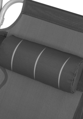 SONGMICS liggestol, solseng, hvilestol, med nakkest�tte, justerbar rygl�n, solsk�rm, let, foldbar, 53 x 193 x 29,5 cm, lasteevne 150 kg, til haven, m�rkegr� GCB19UV1