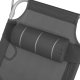 SONGMICS liggestol, solseng, hvilestol, med nakkest�tte, justerbar rygl�n, solsk�rm, let, foldbar, 53 x 193 x 29,5 cm, lasteevne 150 kg, til haven, m�rkegr� GCB19UV1