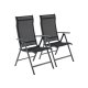 SONGMICS S�t med 2 foldbare havestole, udend�rs stole med holdbar aluminiumsstruktur, 8-vinkels l�nel�n, maks. kapacitet 120 kg, sort GCB29BK