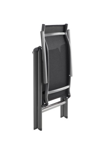 SONGMICS S�t med 2 foldbare havestole, udend�rs stole med holdbar aluminiumsstruktur, 8-vinkels l�nel�n, maks. kapacitet 120 kg, sort GCB29BK
