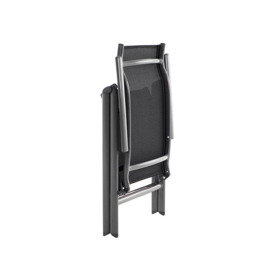 SONGMICS S�t med 2 foldbare havestole, udend�rs stole med holdbar aluminiumsstruktur, 8-vinkels l�nel�n, maks. kapacitet 120 kg, sort GCB29BK