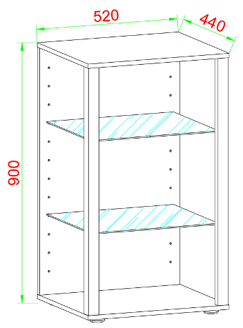 VCM NORDIC Glasol XL vitrineskap, m. 2 glasshyller - antrasittgrtt tre