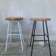 NOCNOI Vile barstol, m. fodsttte - natur egetr og hvid metal