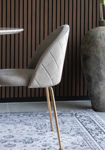 HOUSE NORDIC Geneve spisestuestol - gr/messing velur/stl 