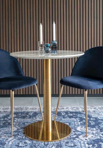 HOUSE NORDIC Geneve spisestol - bl/messing velur/stl 