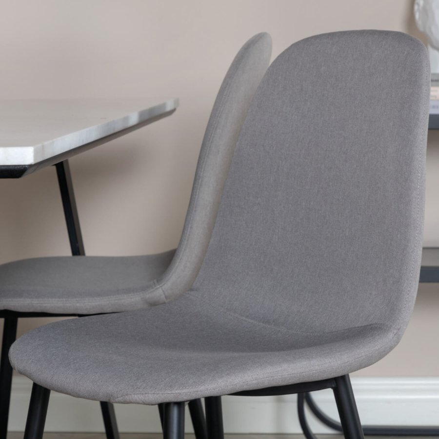 VENTURE DESIGN Polar spisestol - gr polyester og sort metall