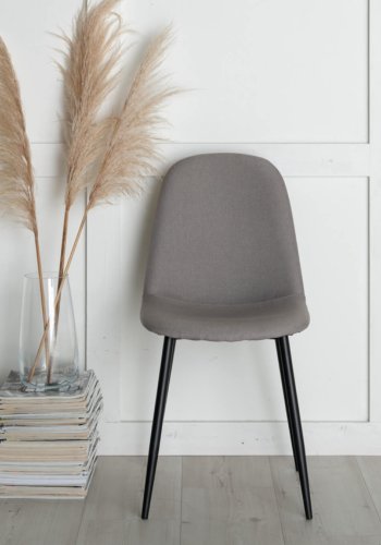 VENTURE DESIGN Polar spisestol - gr polyester og sort metall