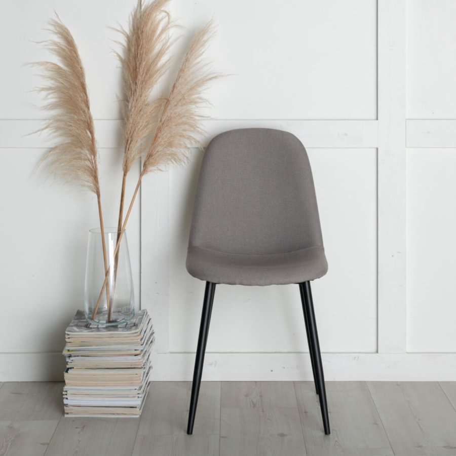 VENTURE DESIGN Polar spisestol - gr polyester og sort metall