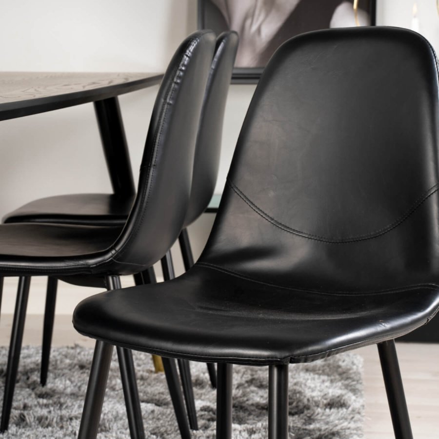 VENTURE DESIGN Polar spisestol - svart PU og metall