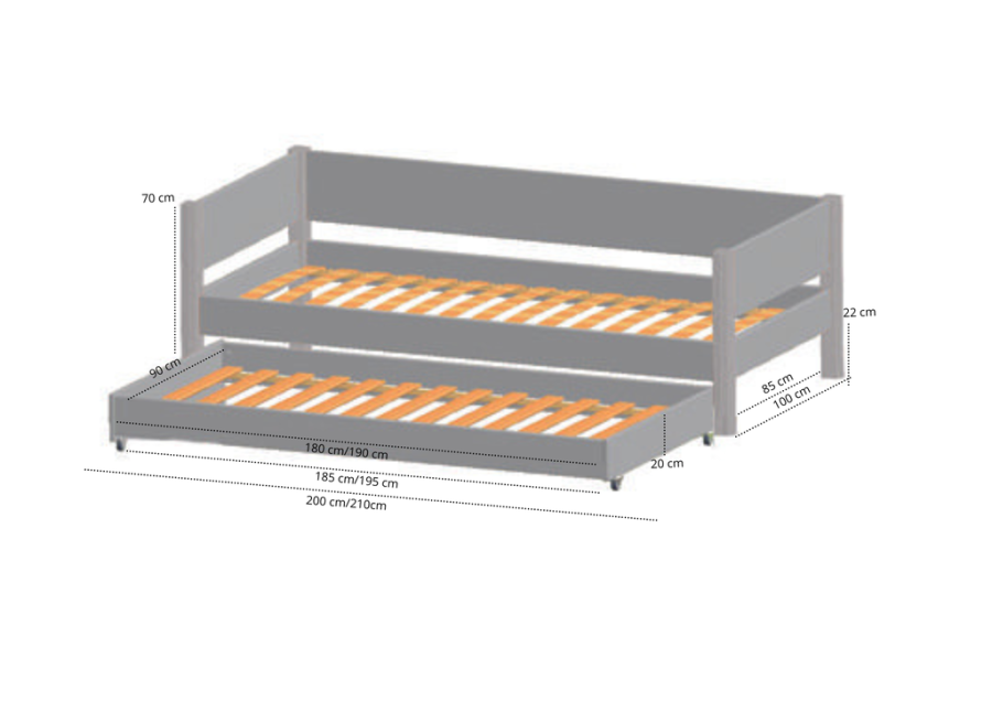 Manis-H Liv Utdragbar s�ng - 200 cm - 90x200