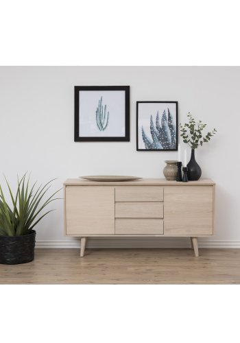 ACT NORDIC Nagano sknk - natur egetrsfinér/tr, m. 2 lger og 3 skuffer 