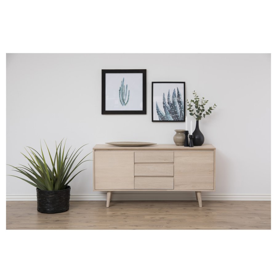 ACT NORDIC Nagano sknk - natur egetrsfinér/tr, m. 2 lger og 3 skuffer 