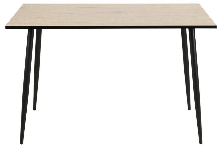 ACT NORDIC Wilma Esstisch - Natur/Schwarz Melamin Wildeiche/Metall, rechteckig (120x80)