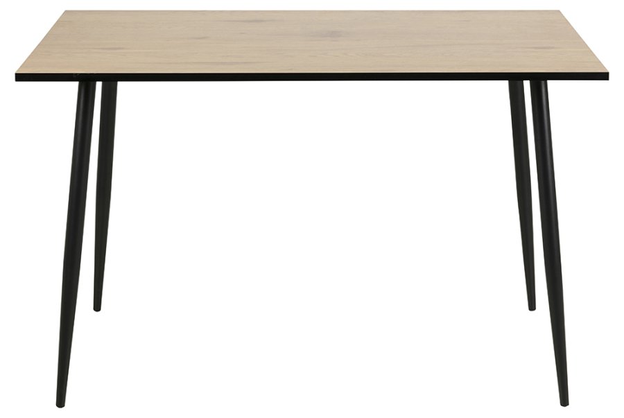 ACT NORDIC Wilma Esstisch - natur/schwarz Melamin Wildeiche/Metall, rechteckig (120x80) 