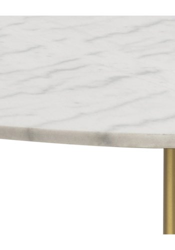 ACT NORDIC Corby Runt Matbord - Vit Marmor och Metall med Mssing ( 105 cm)