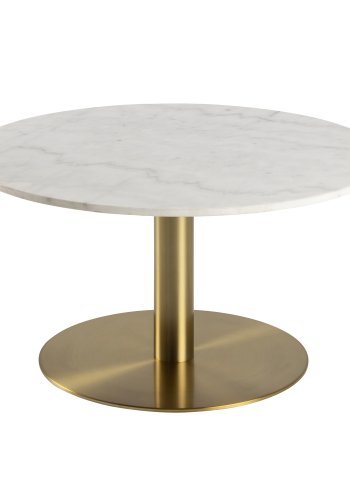 ACT NORDIC Corby rundt salongbord - hvit marmor og messingmetall (80)