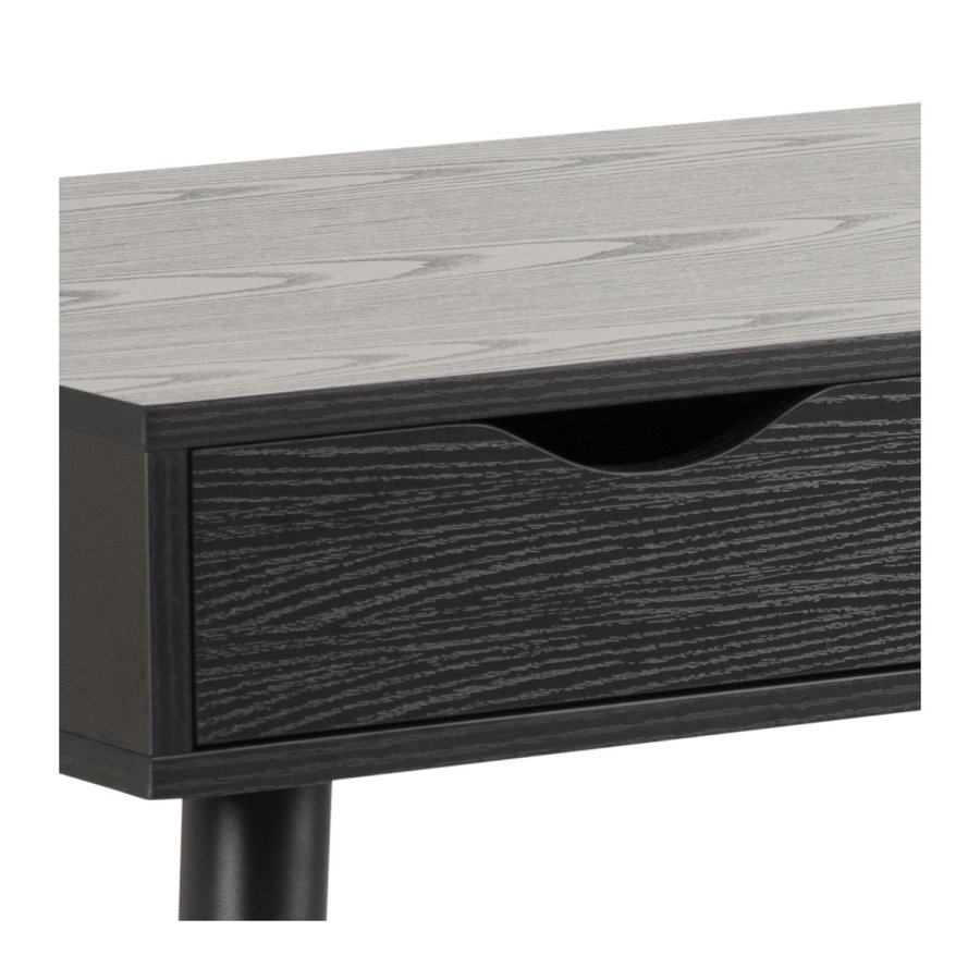 ACT NORDIC Neptun skrivebord - sort asketrsmelamin/metal, m. 3 skuffer (110x50)