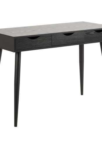 ACT NORDIC Neptun skrivebord - sort asketrsmelamin/metal, m. 3 skuffer (110x50)