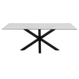ACT NORDIC Heaven spisebord - hvid glas/keramik og sort metal (200x100)