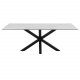 ACT NORDIC Heaven Esstisch - weißes Glas/Keramik und schwarzes Metall (200x100)