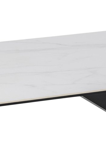 ACT NORDIC Heaven Esstisch - weißes Glas/Keramik und schwarzes Metall (200x100)