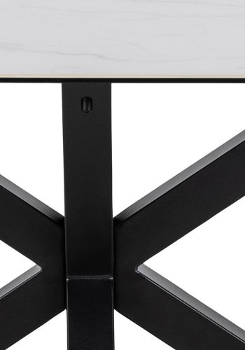 ACT NORDIC Heaven Esstisch - weißes Glas/Keramik und schwarzes Metall (200x100)