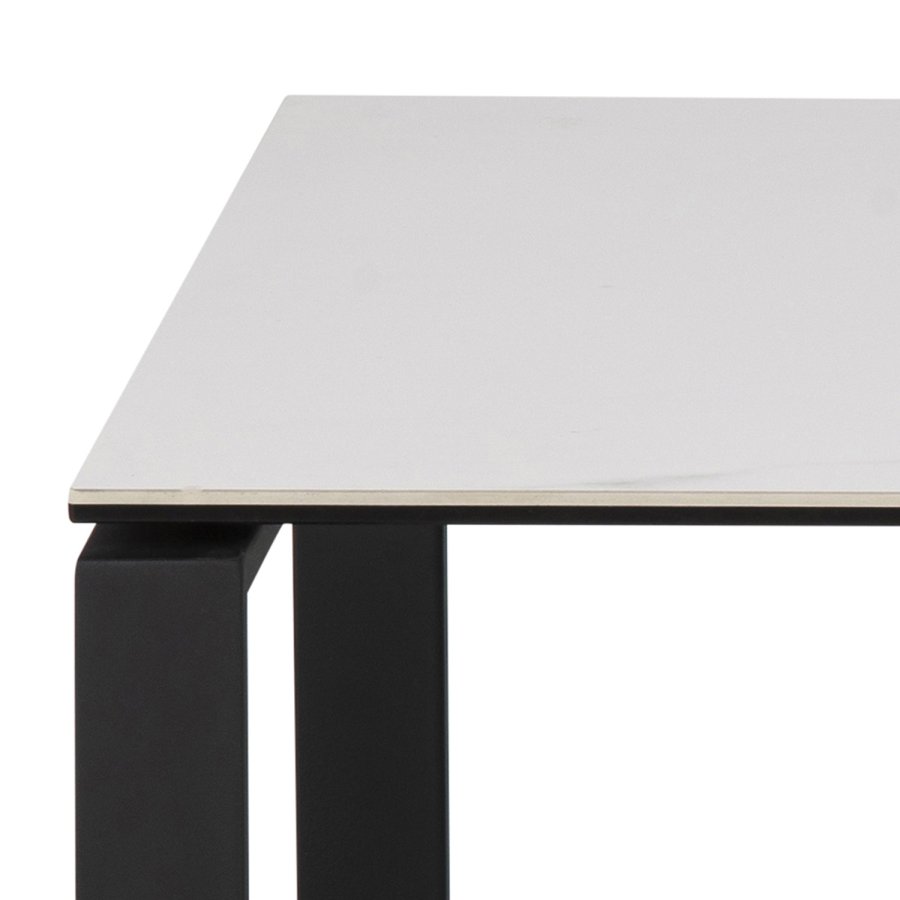 ACT NORDIC Katrine Couchtisch-Set – weißes Glas/Keramik und schwarzes Metall (115 x 69)