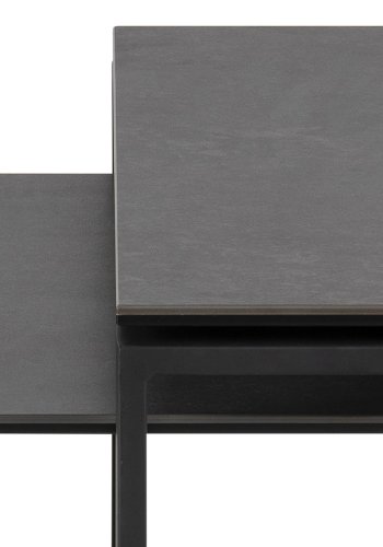 ACT NORDIC Katrine Couchtisch-Set – schwarzes Glas/Keramik und schwarzes Metall (115 x 69)