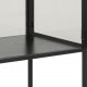 ACT NORDIC Seaford vitrineskab, m. 2 lger og 4 hylder - glas, sort melamin ask og sort metal