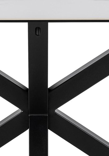 ACT NORDIC Heaven spisebord - hvitt glass/keramikk og sort metall (160x90)