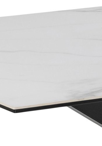 ACT NORDIC Heaven spisebord - hvitt glass/keramikk og sort metall (160x90)