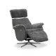 HAGA Lissabon Relaxsessel, mit zwei Motoren - hellgraues Schaffell und Metall