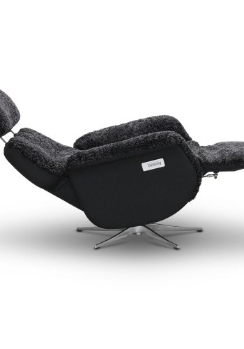 HAGA Lisbon hvilestol, m. 2 motorer - mrkegrtt saueskinn og metall