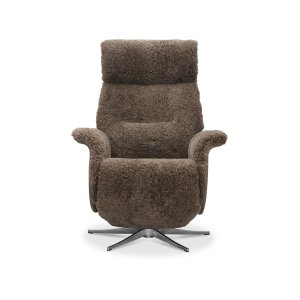 HAGA Lissabon Ftölj, med 2 Motorer - Ljusbrunt Frskinn och Metall