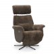 HAGA Lisbon hvilestol, m. 2 motorer - lysebrunt saueskinn og metall