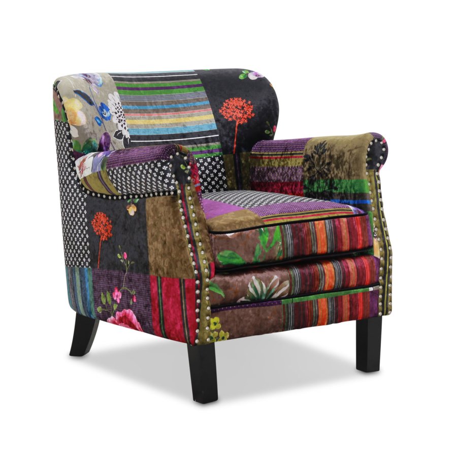 HAGA Leeds lenestol - flerfarget polyester og tre