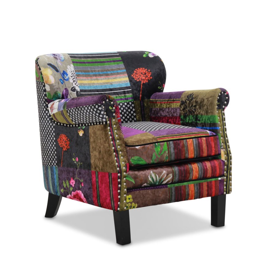 HAGA Leeds lenestol - flerfarget polyester og tre